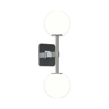 Load image into Gallery viewer, Tacoma Twin LED Wall Light in Polished Chrome/White Glass.