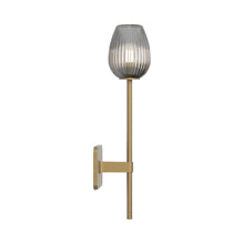Load image into Gallery viewer, Tacoma Wall Light in Antique Brass/Tulip Ribbed Glass (Grande).
