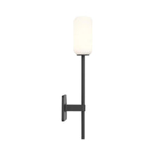 Load image into Gallery viewer, Tacoma Wall Light in Matt Black/Reed Glass (Grande).