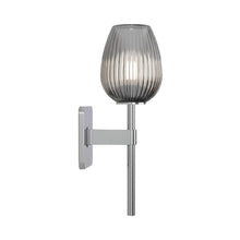 Load image into Gallery viewer, Tacoma Wall Light in Polished Chrome/Tulip Ribbed Glass (Small).
