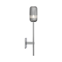 Load image into Gallery viewer, Tacoma Wall Light in Polished Chrome/Reed Ribbed Glass (Grande).