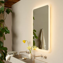 Load image into Gallery viewer, Varenna Rectangle LED Illuminated Mirror in bathroom.