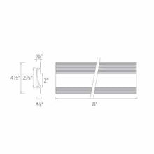 Load image into Gallery viewer, Asymmetrical 8 Foot Linear Architectural LED Recessed Channel - line drawing.