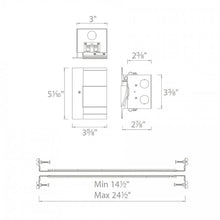 Load image into Gallery viewer, Asymmetrical Architectural LED Channel Power Feed - line drawing.