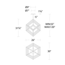 Load image into Gallery viewer, Atlas LED Pendant Light - line drawing.