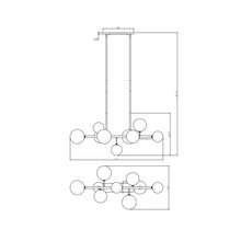 Load image into Gallery viewer, Delilah Chandelier - line drawing.