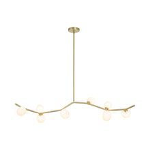 Load image into Gallery viewer, Hampton Linear Chandelier in White Glass (8-Light).