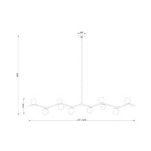 Load image into Gallery viewer, Hampton Linear Chandelier - line drawing.
