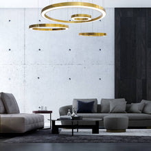 Load image into Gallery viewer, Aria LED Chandelier in living room.