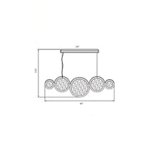 Load image into Gallery viewer, Bottega LED Linear Pendant Light - line drawing.