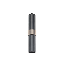 Load image into Gallery viewer, Cicada Band Pendant Light in Dark Grey with Light Grey Knurled Ring.