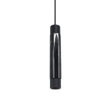 Load image into Gallery viewer, Cicada Marble Pendant Light in Black Marble with Knurled Accent.