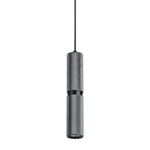 Load image into Gallery viewer, Cicada Pendant Light in Knurled Dark Grey with Black Accents.