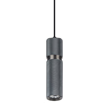 Load image into Gallery viewer, Cicada Pendant Light in Knurled Dark Grey with Pewter Accents.