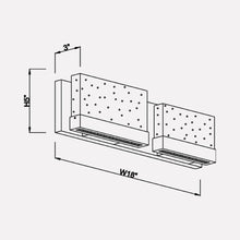 Load image into Gallery viewer, Glacier LED Bath Vanity Wall Light - line drawing.