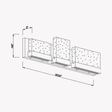Load image into Gallery viewer, Glacier LED Bath Vanity Wall Light - line drawing.