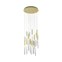 Load image into Gallery viewer, Main St. LED Chandelier in Brushed Brass.