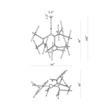 Load image into Gallery viewer, San Vincente LED Chandelier - line drawing.