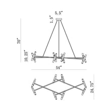 Load image into Gallery viewer, Manhattan Ave. LED Linear Pendant Light - line drawing.
