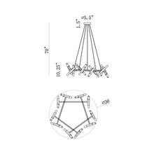 Load image into Gallery viewer, Manhattan Ave. LED Pendant Light - line drawing.