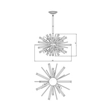 Load image into Gallery viewer, Palisades Avenue Pendant Light - line drawing.