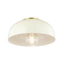 Load image into Gallery viewer, Avery 1-Light Semi-Flush Mount Ceiling Light in Aged Brass / Cream/Small.