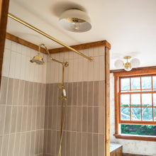 Load image into Gallery viewer, Avery 1-Light Semi-Flush Mount Ceiling Light in bathroom.