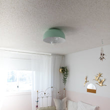 Load image into Gallery viewer, Avery 1-Light Semi-Flush Mount Ceiling Light in bedroom.
