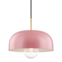 Load image into Gallery viewer, Avery Pendant Light in Aged Brass / Pink/Large.