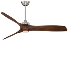 Load image into Gallery viewer, Aviation LED Ceiling Fan in Brushed Nickel / Medium Maple/No Light.