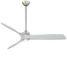 Load image into Gallery viewer, Aviation LED Ceiling Fan in Brushed Nickel / Silver/No Light.