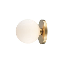 Load image into Gallery viewer, Baird LED Bathroom Wall Light in Aged Brass.