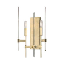 Load image into Gallery viewer, Bari Wall Light in Aged Brass.