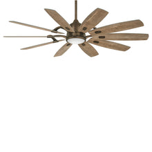 Load image into Gallery viewer, Barn LED Ceiling Fan in Burnished Nickel/Savannah Gray.