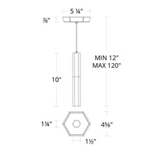 Load image into Gallery viewer, Basalt LED Pendant Light - line drawing.