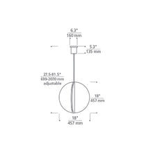 Load image into Gallery viewer, Bau LED Pendant Light - line drawing.