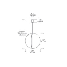 Load image into Gallery viewer, Bau LED Pendant Light - line drawing.