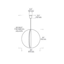 Load image into Gallery viewer, Bau LED Pendant Light - line drawing.