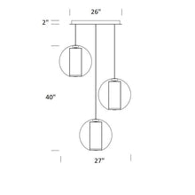Load image into Gallery viewer, Bel Occhio Multi-Light Pendant Light - line drawing.