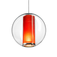 Load image into Gallery viewer, Bel Occhio Pendant Light in Clear and Orange.
