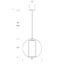 Load image into Gallery viewer, Bel Occhio Pendant Light - line drawing.