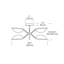 Load image into Gallery viewer, Belterra LED Semi Flush Ceiling Light - line drawing.