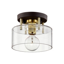 Load image into Gallery viewer, Bergamot Station Outdoor Semi-Flush Ceiling Light in Bronze / Brass (Small).