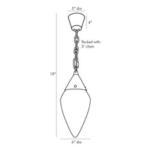 Load image into Gallery viewer, Berkley LED Pendant Light - line drawing.