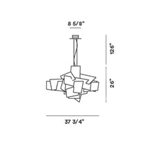 Load image into Gallery viewer, Big Bang Chandelier - line drawing.