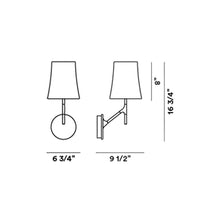 Load image into Gallery viewer, Birdie Wall Light - line drawing.