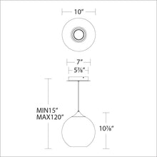Load image into Gallery viewer, Bistro LED Pendant Light - line drawing.