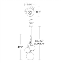 Load image into Gallery viewer, Bistro LED Pendant Light - line drawing.