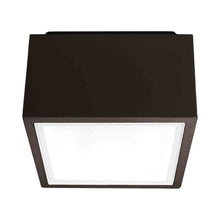 Load image into Gallery viewer, Bloc Outdoor LED Flush Mount Ceiling Light in Bronze.