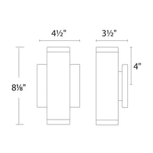 Load image into Gallery viewer, Block Outdoor LED Wall Light - line drawing.
